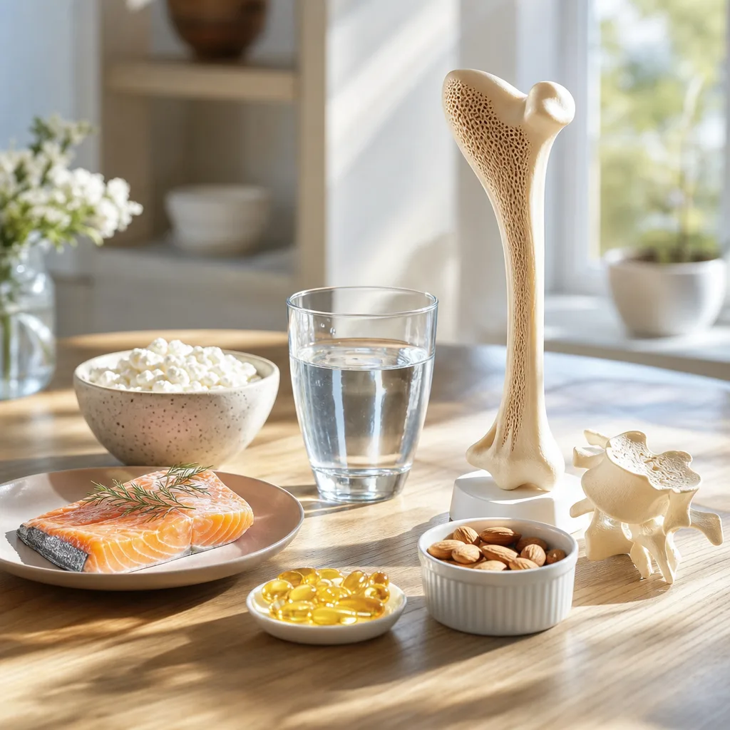 sunlight falling through a window onto a wooden kitchen table, soft morning light